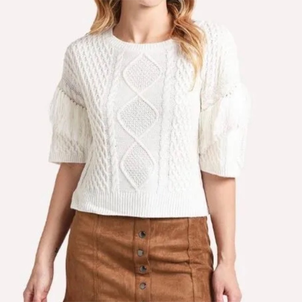 NWOT BB Dakota Fringe Sweater Top SzM